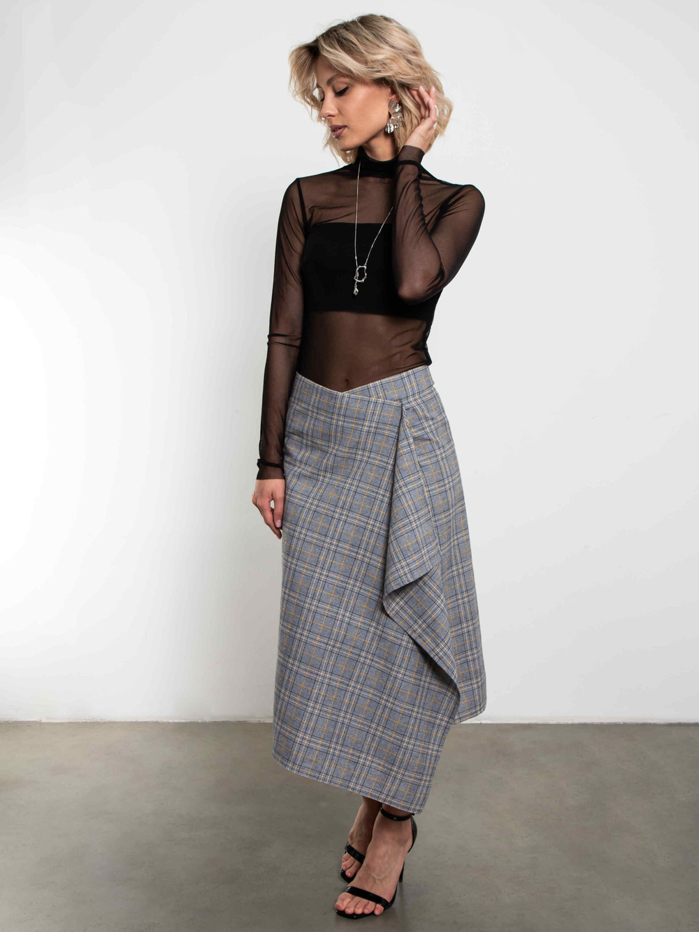 Юбка Мелодия формы (серая клетка)