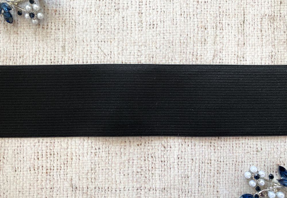 Резинка вязаная, ш. 4,5 см, чёрный