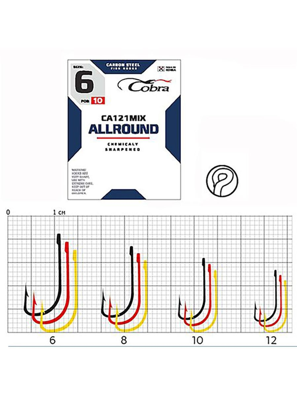 Крючки Cobra Allround MIX серии CA121 размер 010 (упк.10шт.)
