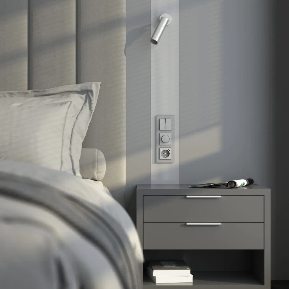 Рамка на 3 поста Senso (серебряный, стекло soft-touch) W0033106