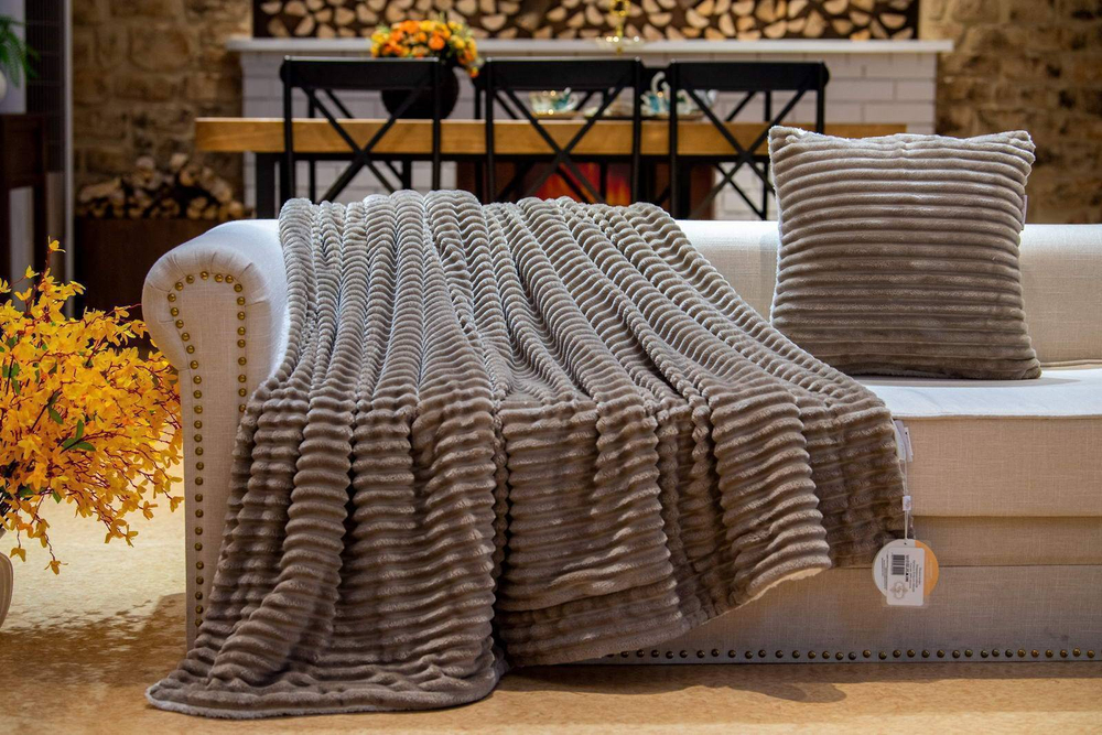 Плед 220х240 Sofi De MarkO Полоса коричневый