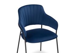 Стул на металлокаркасе Инклес синий / черный глянец