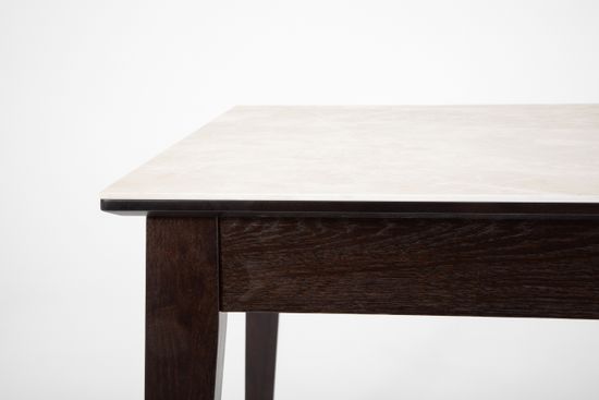 Стол Франк-М (дуб/нога венге/столешница керамика черный мрамор)