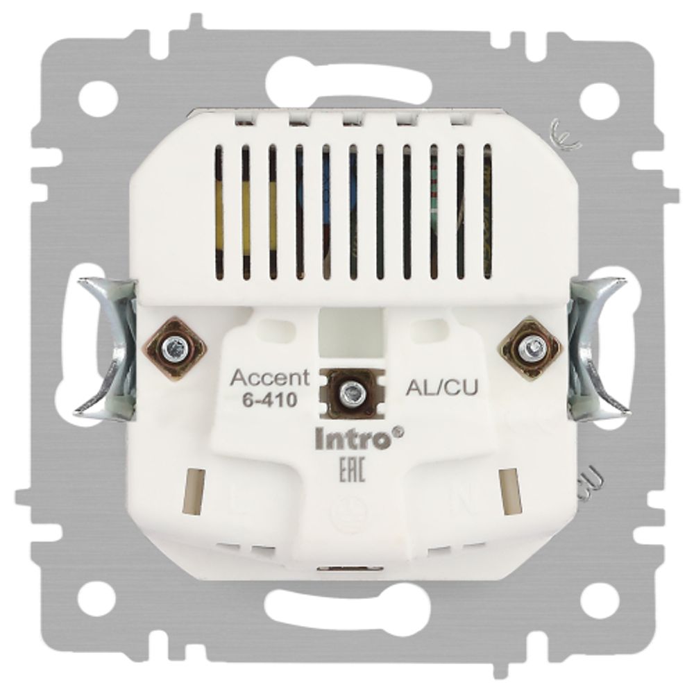 Розетка Intro Accent 6-410-01 с заземлением 2P+E Schuko со шторками 16А-250В + 2хUSB IP20 СУ белый | Intro