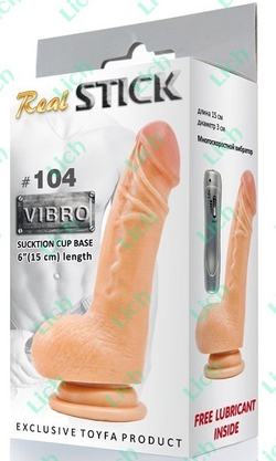 Реалистичный вибратор RealStick #104 с пультом ДУ, 15 см