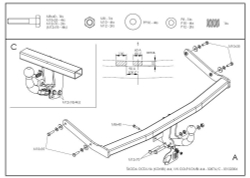Фаркоп оцинкованный Galia S087A для Skoda Octavia седан, купе, универсал, Volkswagen Golf IV универсал 1997-2005(паспорт и сертификат в комплекте)(без электрики)