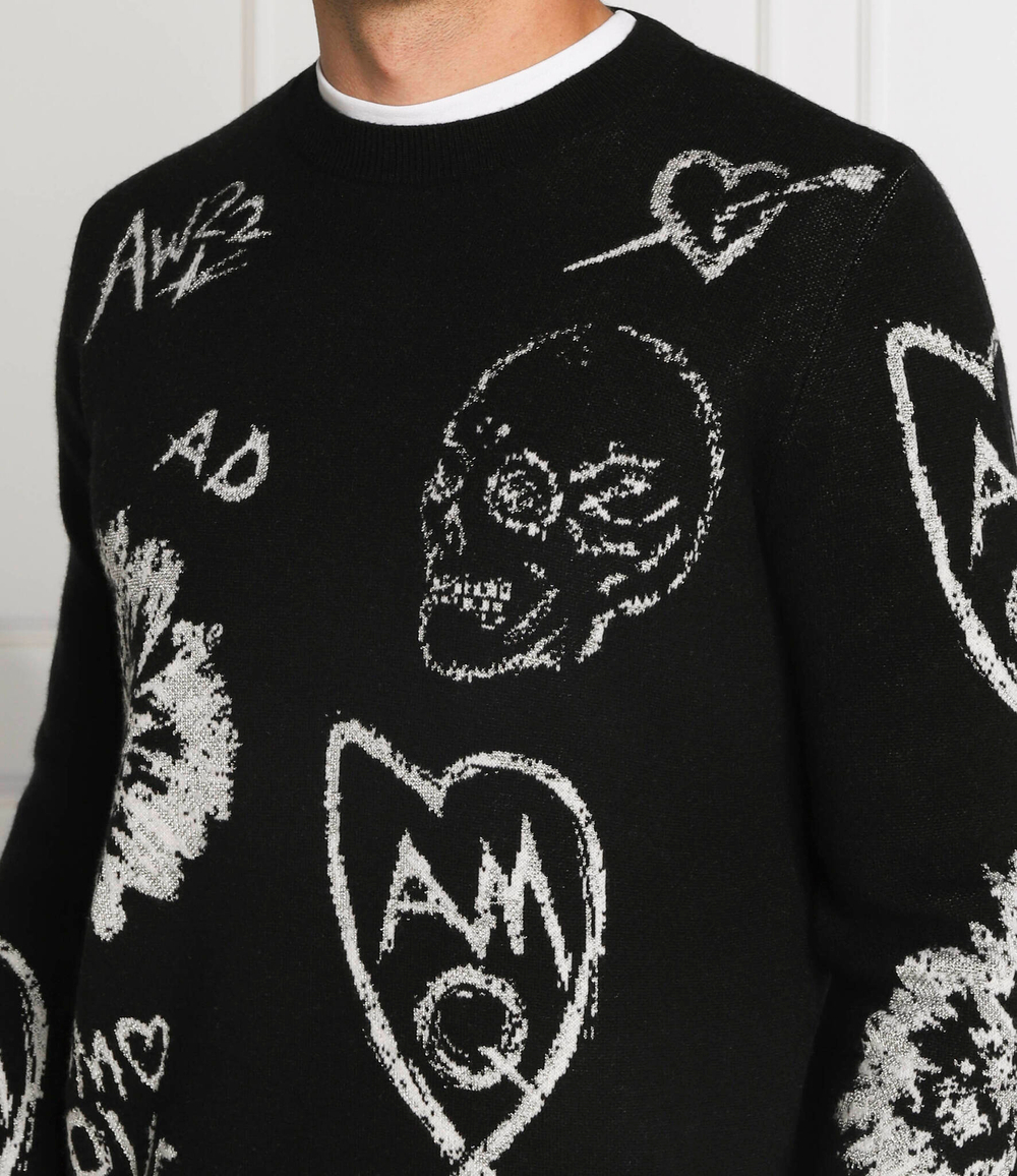 Хлопковый свитер Alexander McQueen - черный(712789 Q1XGA)