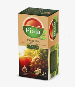 Чай Piala Lux Fruit Mix черный пакетированный с кусочками яблок и экстрактом гуараны 25 пакетиков