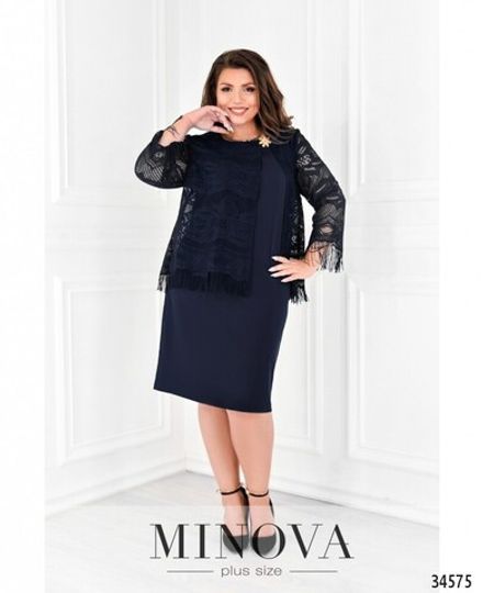 Платье 375-синий Minova Фото 2