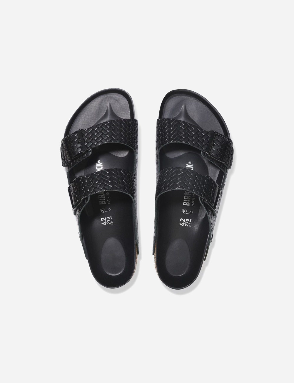Birkenstock Arizona Rivet Woven Emboss Ecru Sandals "Black"