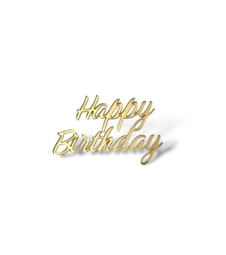 Мини топпер "HAPPY BIRTHDAY№1" 6,5 см, акрил премиум ЗОЛОТО(2шт)