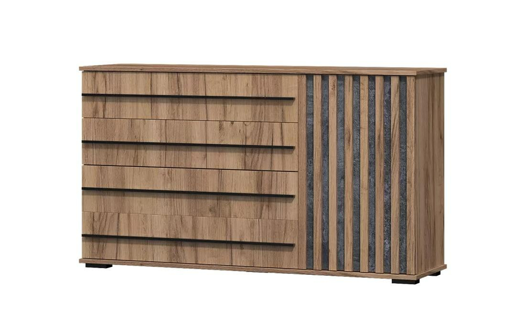 Марракеш Комод 1 створка 4 ящика Дуб вотан / Цемент темный