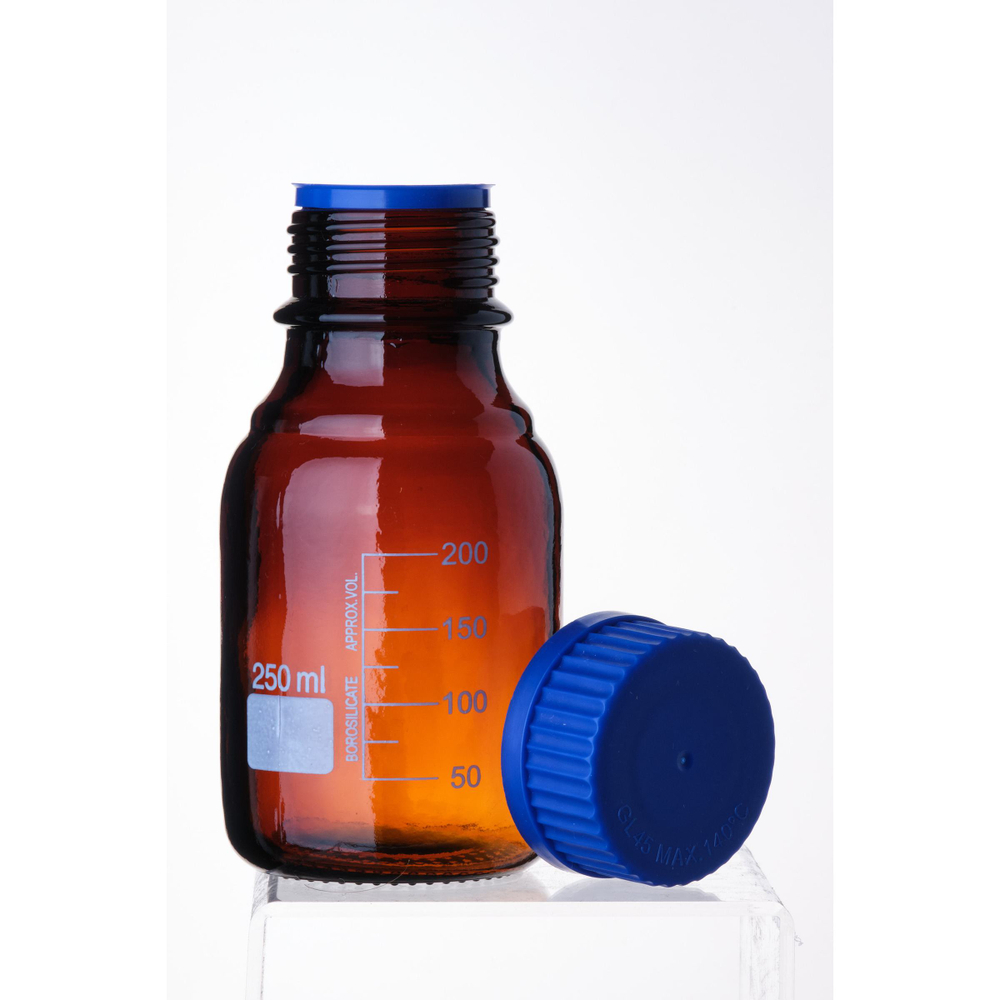 Банка лабораторная, 250 мл, темное боросиликатное стекло с узким горлом