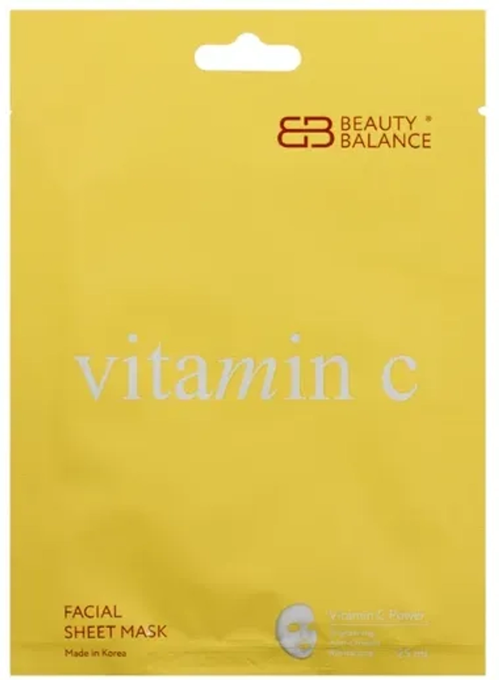 Beauty Balance Facial Sheet Mask Vitamin C Тканевая маска с витамином С