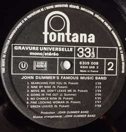 Винтажная виниловая пластинка LP John Dummer Famous Music Band Nine By Nine (France 1970)