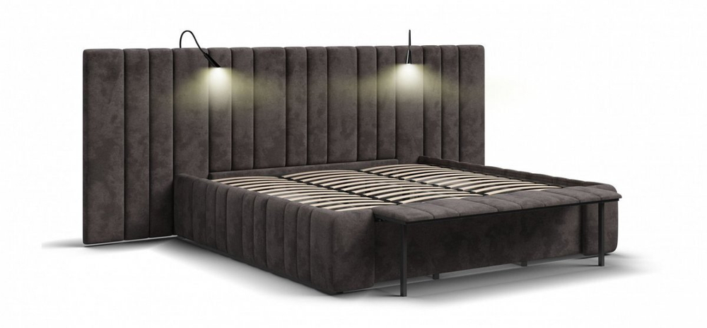 Кровать BOSS INFINITY 180*200 велюр Alkantara серый