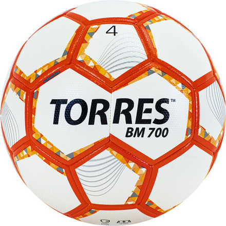 Мяч футбольный "TORRES BM 700" арт.F320654, р.4, 32 панели. PU, гибрид. сшив, беж-оранж-сер