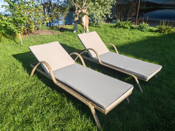 Шезлонг из искусственного ротанга Империал цвет Greige