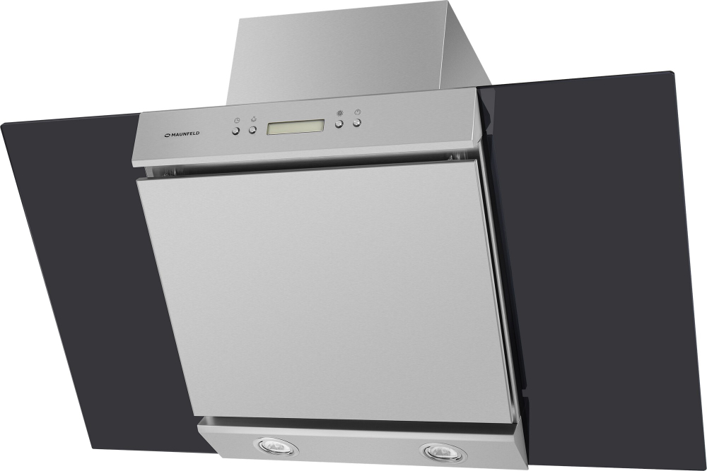 Кухонная вытяжка MAUNFELD Gloria 90 нержавеющая сталь\черное стекло фото 2