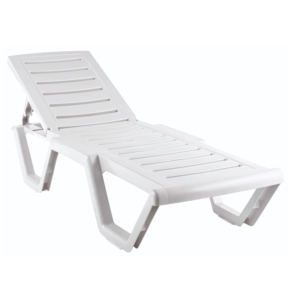 Шезлонг "Атлант", цвет белый, макс. нагрузка до 250 кг.