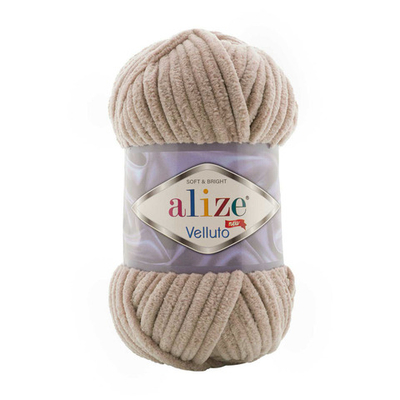 Пряжа Alize (Ализе) Velluto / уп.5 мот. по 100 г, 68м, 530 бежевый A