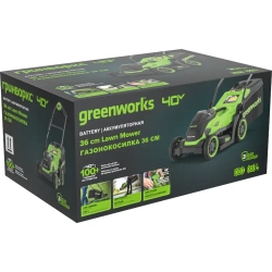 Аккумуляторная газонокосилка Greenworks GD40LM361K4 (1 x 4 Ач, Быстрое ЗУ) 2520807U4F