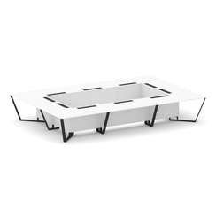 Steel Meet Стол переговорный прямоугольный KDK-PR.B.SP-20K Белый Бриллиант/Металл Черный 4800*3200*7