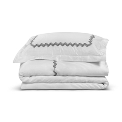 Наволочка декоративная 65x65 Hamam Wave Sateen white/dark grey бел/т.серый