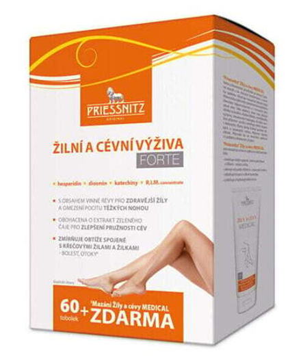 Priessnitz Vein and vascular nutrition Forte 60 bottles + PRIESSNITZ® Veins and vessels Medical 125 ml ZD ARMA