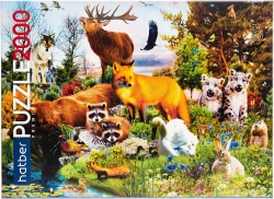 Пазл Hatber, "Лесные жители", 2000 деталей , картонная основа, от 12 лет