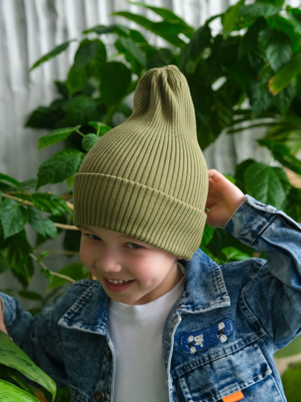 Шапка вязаная-резинка хлопковая КЭП(Хакки)