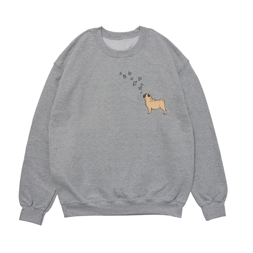 Свитшот "Мопс и бабочки"