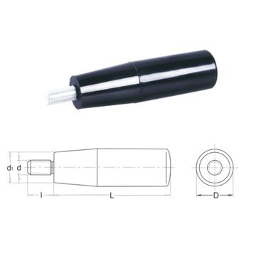 Рукоятка WOODWORK конусная, с наружной резьбой M10 l=80, 10 шт. 996.10.80