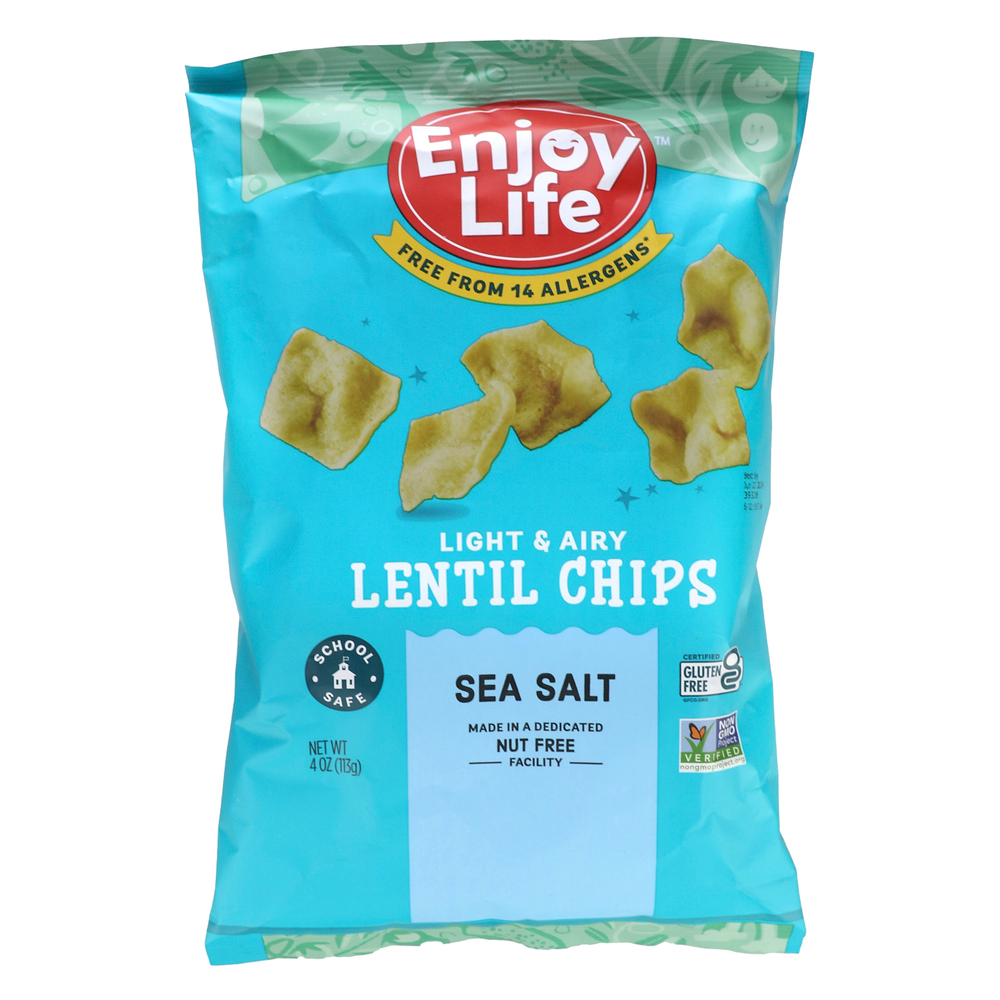 Enjoy Life Foods, Легкие и воздушные чипсы из чечевицы, морская соль, 113 г (4 унции)