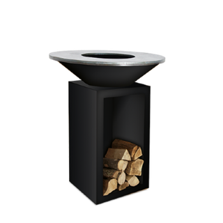 Дровяной гриль-очаг OFYR Classic Black 100-100 с поленницей