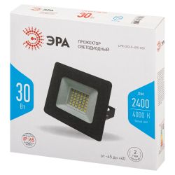 Прожектор светодиодный уличный ЭРА LPR-023-0-40K-030 30Вт 4000K 2400Лм IP65 | Прожекторы Стандарт