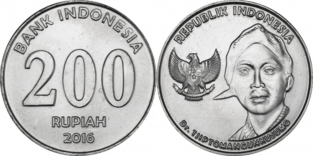 Индонезия 200 рупий, 2016 Чипто Мангункусумо XF