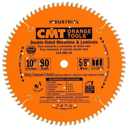 Диск пильный 254x30x3,0/2,5 Z=80 ATB+TCG a=-5° древесина, ламинат CMT 219.080.10M