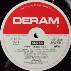Винтажная виниловая пластинка LP Caravan Waterloo Lily (Japan 1978) (Obi) Songs And Signs