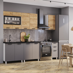 Кухня Крафт 2 м тип 2 Крафт,Серый низ