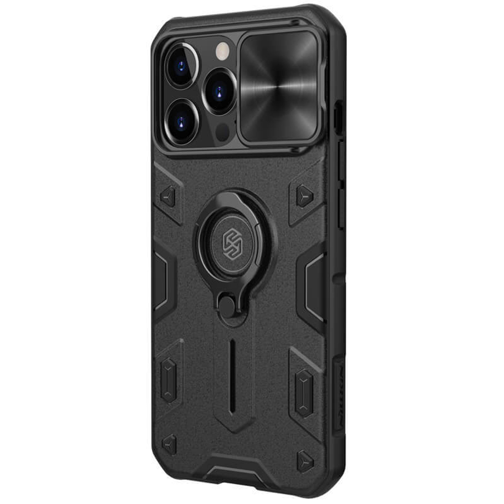 Противоударный чехол с кольцом и защитой камеры Nillkin CamShield Armor Case для iPhone 13 Pro