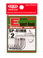 Крючок одинарный VANFOOK SP-41MB #4 stealth black; 8 шт