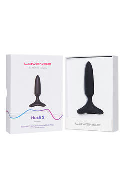 Анальная втулка LOVENSE Hush 2 (XS), силикон, черная, 12,1 см, Ø 2,5 см