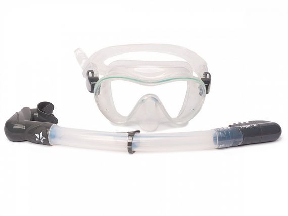 Набор маска+трубка Sargan Агидель прозрачный/стальной серый