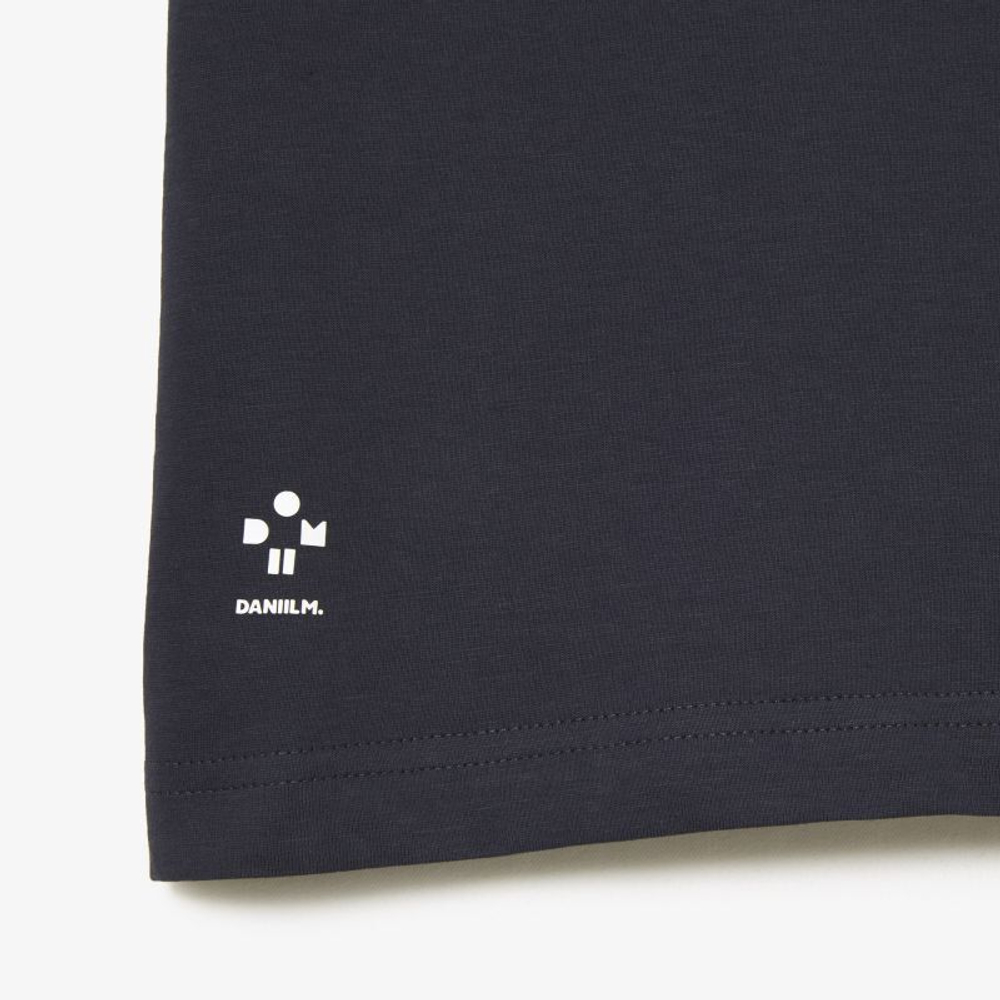 Мужская теннисная футболка Lacoste SPORT x Daniil Medvedev Jersey T-Shirt - white/blue/orange