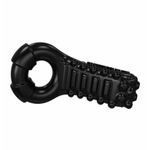 Чёрное эрекционное виброкольцо Tickle