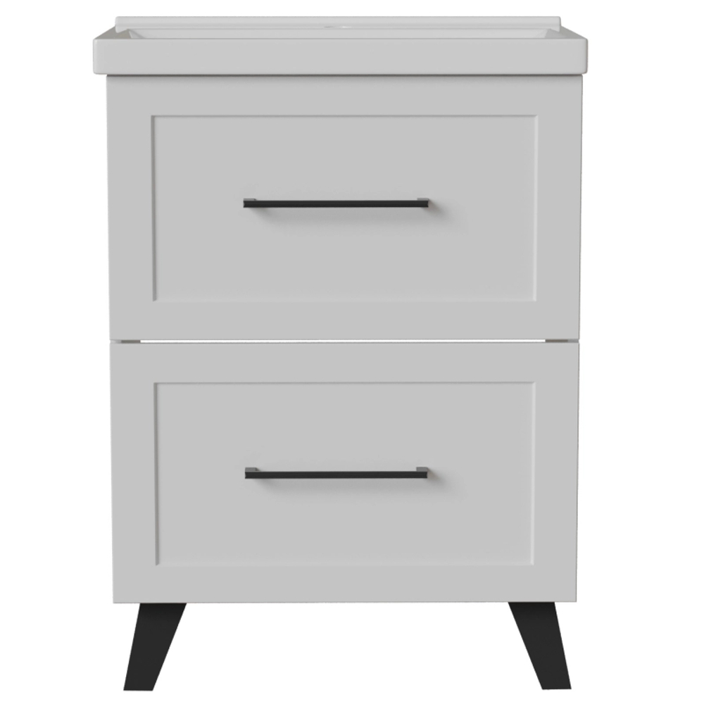 Тумба с раковиной РИФ-60 2 ящика белый