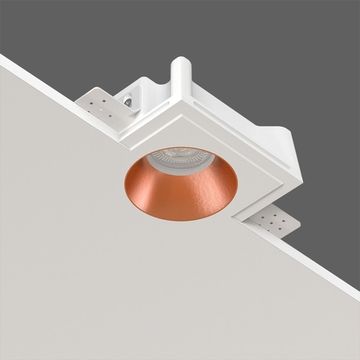 Встраиваемый гипсовый светильник для установки в потолках из гипсокартона LED MR16 GU10 / модуль LED MR16 SN 200 белый/медь Quasar 80 Copper Stellanova