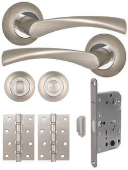 Ручка дверная с магнитной защелкой фиксатором и петлями