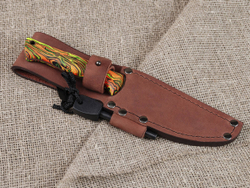 Нож для бушкрафта "Форест", сталь VG-10/Elmax, рукоять микарта (салатово-оранжевая)